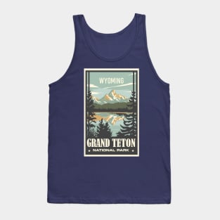 A Vintage Travel Art of the Grand Teton National Park - Wyoming - US Tank Top